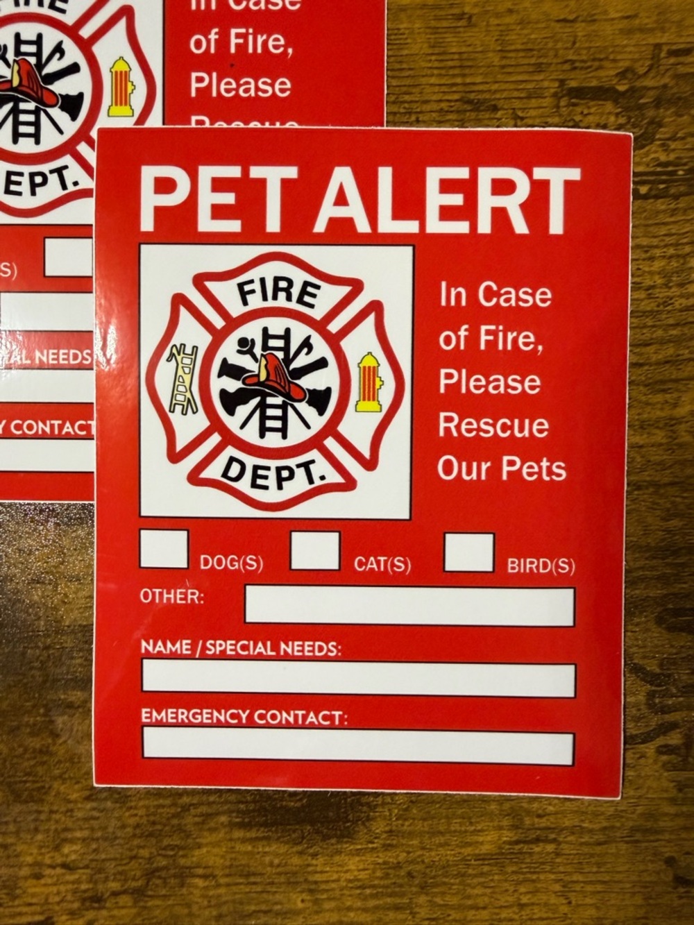 Pet Alert Notification Stickers, Set of 3 - Picture 2 of 2